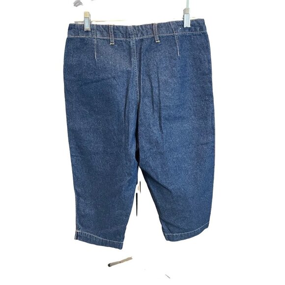 Essentials High Rise Capri Blue Mom Jeans Sz 8 - Picture 2 of 8